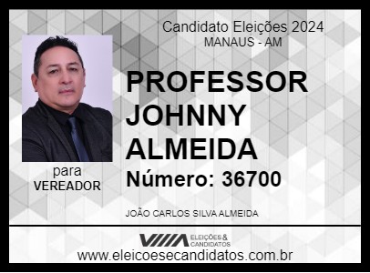 Candidato PROFESSOR JOHNNY ALMEIDA 2024 - MANAUS - Eleições