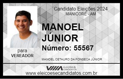 Candidato MANOEL JÚNIOR 2024 - MANICORÉ - Eleições