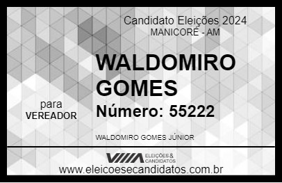 Candidato WALDOMIRO GOMES 2024 - MANICORÉ - Eleições