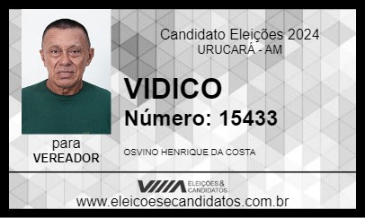 Candidato VIDICO 2024 - URUCARÁ - Eleições