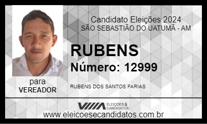 Candidato RUBENS 2024 - SÃO SEBASTIÃO DO UATUMÃ - Eleições