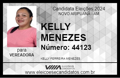 Candidato KELLY MENEZES 2024 - NOVO ARIPUANÃ - Eleições