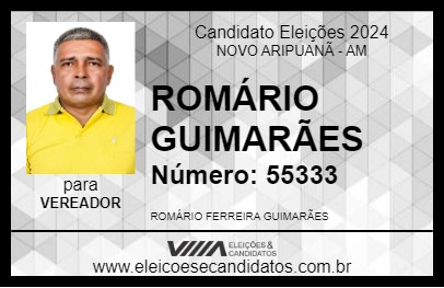 Candidato ROMÁRIO GUIMARÃES 2024 - NOVO ARIPUANÃ - Eleições