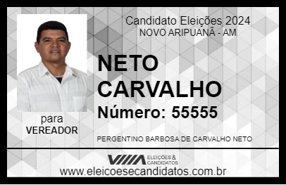 Candidato NETO CARVALHO 2024 - NOVO ARIPUANÃ - Eleições