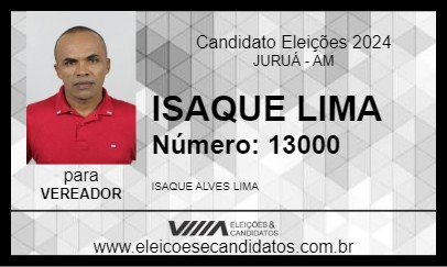 Candidato ISAQUE LIMA 2024 - JURUÁ - Eleições