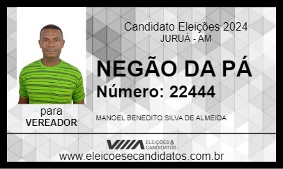 Candidato NEGÃO DA PÁ 2024 - JURUÁ - Eleições