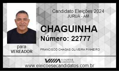 Candidato CHAGUINHA 2024 - JURUÁ - Eleições