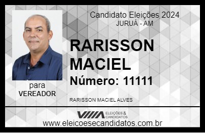 Candidato RARISSON MACIEL 2024 - JURUÁ - Eleições