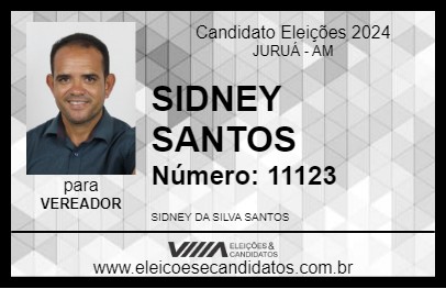 Candidato SIDNEY SANTOS 2024 - JURUÁ - Eleições