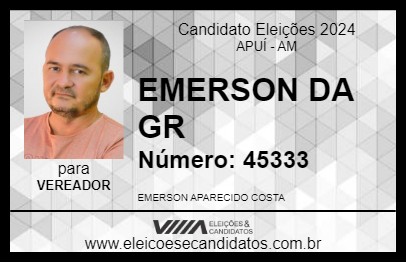 Candidato EMERSON DA GR 2024 - APUÍ - Eleições