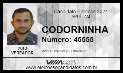 Candidato CODORNINHA 2024 - APUÍ - Eleições