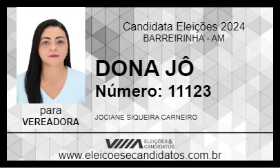 Candidato DONA JÔ 2024 - BARREIRINHA - Eleições