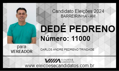 Candidato DEDÉ PEDRENO 2024 - BARREIRINHA - Eleições