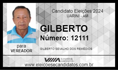 Candidato GILBERTO 2024 - UARINI - Eleições