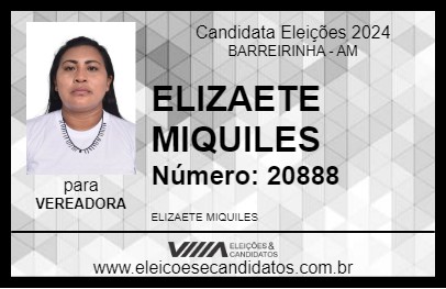 Candidato ELIZAETE MIQUILES  2024 - BARREIRINHA - Eleições