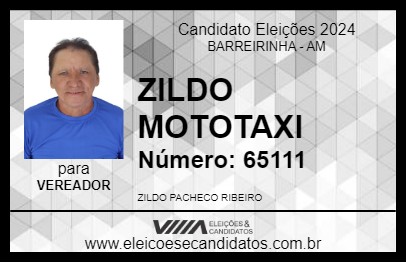 Candidato ZILDO MOTOTAXI 2024 - BARREIRINHA - Eleições