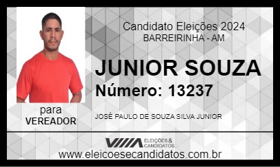 Candidato JUNIOR SOUZA 2024 - BARREIRINHA - Eleições