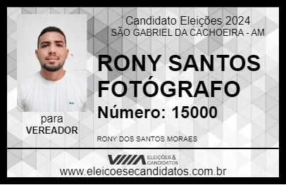 Candidato RONY SANTOS FOTÓGRAFO 2024 - SÃO GABRIEL DA CACHOEIRA - Eleições