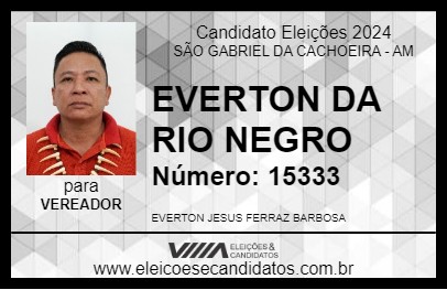 Candidato EVERTON DA RIO NEGRO 2024 - SÃO GABRIEL DA CACHOEIRA - Eleições