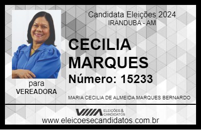 Candidato CECILIA MARQUES 2024 - IRANDUBA - Eleições