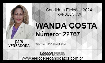 Candidato WANDA COSTA 2024 - IRANDUBA - Eleições