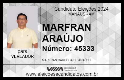 Candidato MARFRAN ARAÚJO 2024 - MANAUS - Eleições