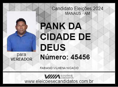 Candidato PANK DA CIDADE DE DEUS 2024 - MANAUS - Eleições