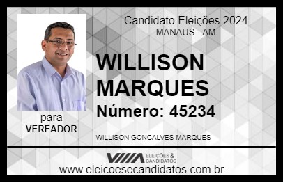 Candidato WILLISON MARQUES 2024 - MANAUS - Eleições