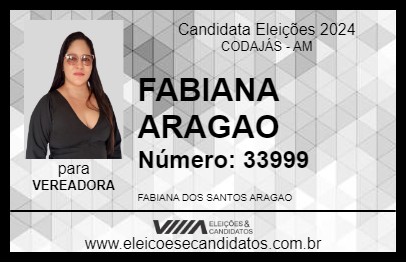 Candidato FABIANA ARAGAO 2024 - CODAJÁS - Eleições