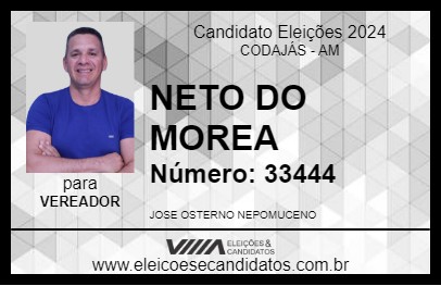 Candidato NETO DO MOREA 2024 - CODAJÁS - Eleições