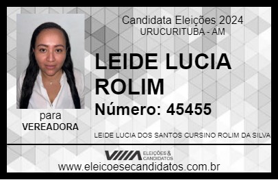 Candidato LEIDE LUCIA ROLIM 2024 - URUCURITUBA - Eleições