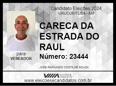 Candidato CARECA DA ESTRADA DO RAUL 2024 - URUCURITUBA - Eleições