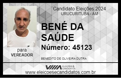 Candidato BENÉ DA SAÚDE 2024 - URUCURITUBA - Eleições