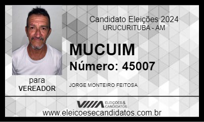 Candidato MUCUIM 2024 - URUCURITUBA - Eleições