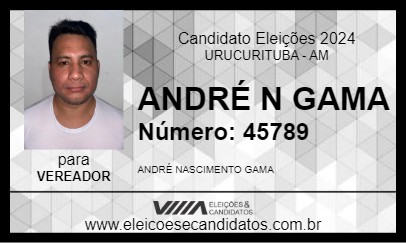 Candidato ANDRÉ N GAMA 2024 - URUCURITUBA - Eleições