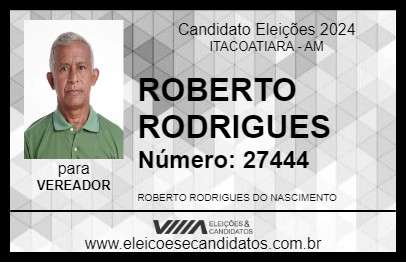 Candidato ROBERTO RODRIGUES 2024 - ITACOATIARA - Eleições