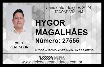 Candidato HYGOR MAGALHÃES 2024 - ITACOATIARA - Eleições