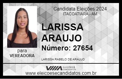 Candidato LARISSA ARAUJO 2024 - ITACOATIARA - Eleições