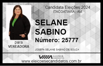 Candidato SELANE SABINO 2024 - ITACOATIARA - Eleições