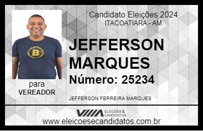 Candidato JEFFERSON MARQUES 2024 - ITACOATIARA - Eleições