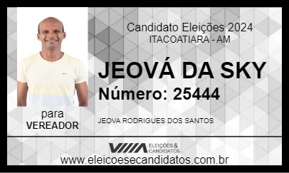 Candidato JEOVÁ DA SKY 2024 - ITACOATIARA - Eleições