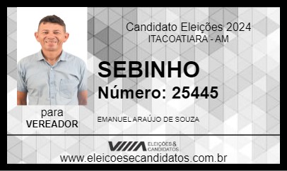 Candidato SEBINHO 2024 - ITACOATIARA - Eleições