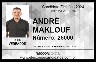 Candidato ANDRÉ MAKLOUF  2024 - ITACOATIARA - Eleições