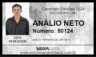 Candidato ANÁLIO NETO 2024 - ITACOATIARA - Eleições