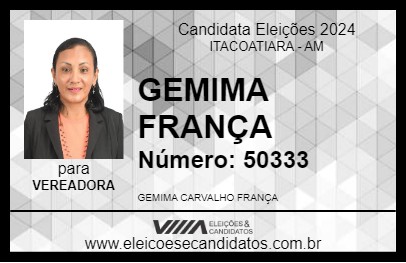 Candidato GEMIMA FRANÇA 2024 - ITACOATIARA - Eleições