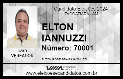 Candidato ELTON IANNUZZI 2024 - ITACOATIARA - Eleições