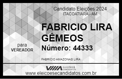 Candidato FABRICIO LIRA GÊMEOS 2024 - ITACOATIARA - Eleições