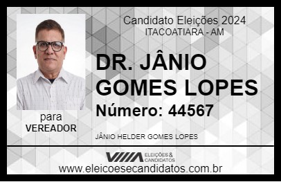 Candidato DR. JÂNIO GOMES LOPES 2024 - ITACOATIARA - Eleições