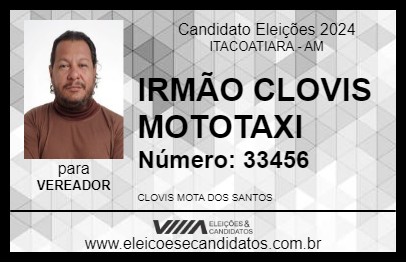 Candidato IRMÃO CLOVIS MOTOTAXI 2024 - ITACOATIARA - Eleições