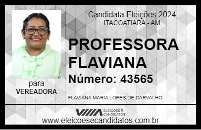 Candidato PROFESSORA FLAVIANA 2024 - ITACOATIARA - Eleições